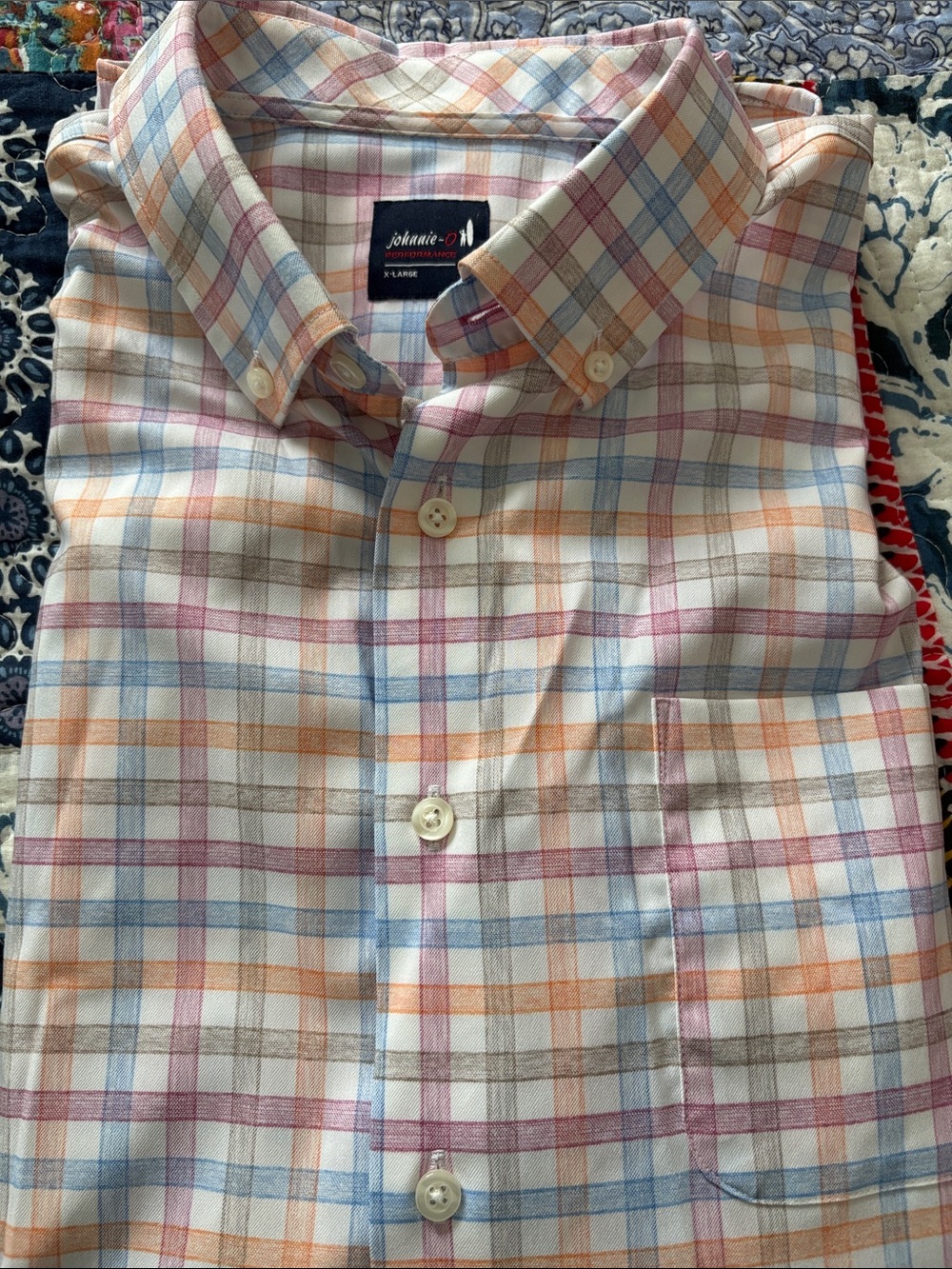 Johnnie-O performance extra large, long sleeve button-down dress shirt